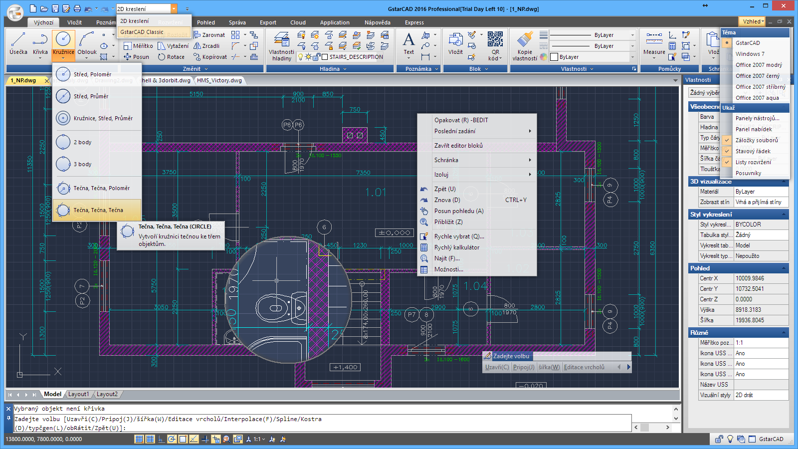 GstarCAD 2016 - vzhľad programu